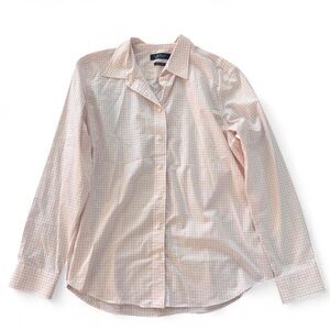 Lauren Ralph Lauren Womens Button Up Stretch Non-Iron Gingham Lt‎ Pink XL Preppy
